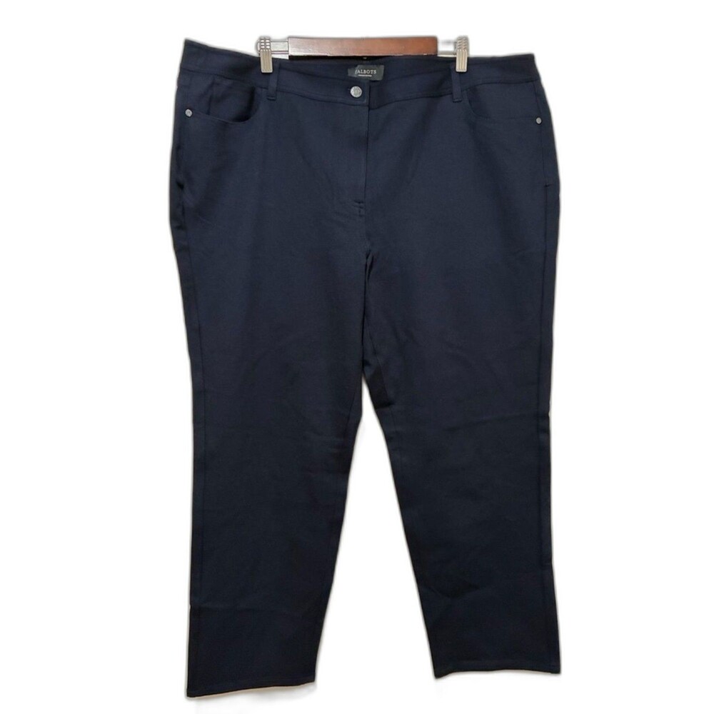 Talbots Dark Navy Straight-Leg Women's Pants size 22w petite NWT